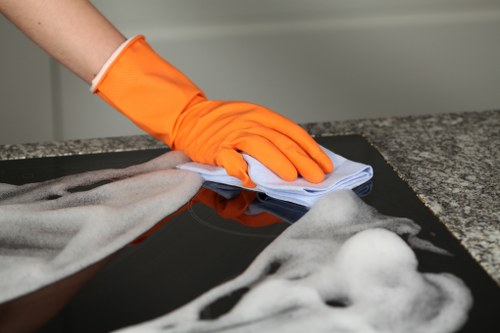 Risk assessment being carried out before carpet cleaning begins